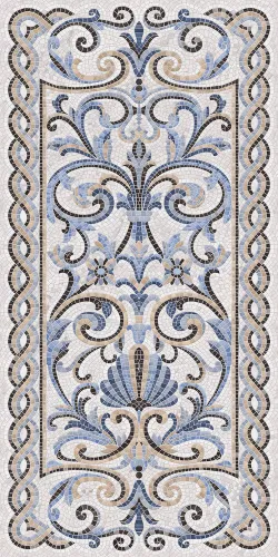 Мозаика синий декорированный лаппатированный обрезной 119,5х238,5