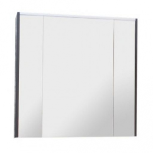 зеркальный шкаф RONDA 80 подсветка,стекл,полоч / 80x14,5 x78 /   ( белый глянец / серый матовый ) 